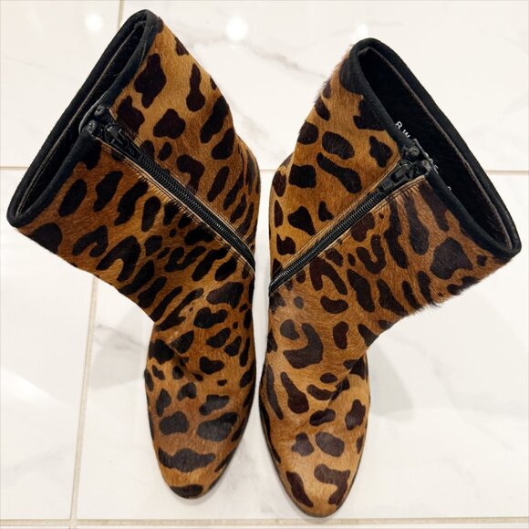 Stuart Weitzman Wren 8M boots Leopard Mob Wives Core City Cow Hide Fur - Picture 7 of 14